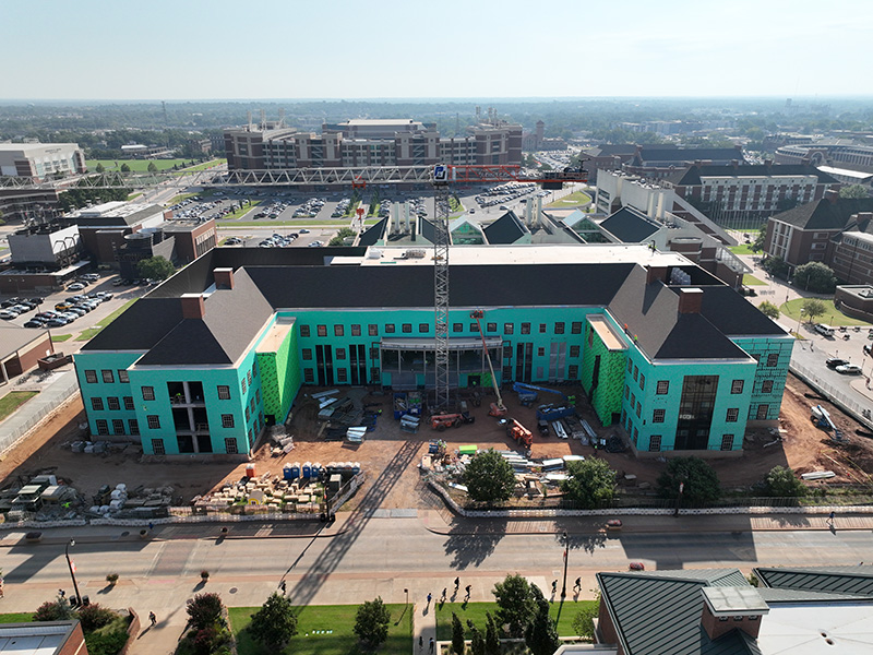 Aerial view of the New Frontiers construction