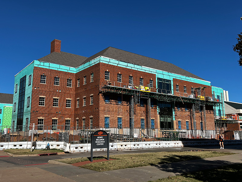 Brickwork on south end of building