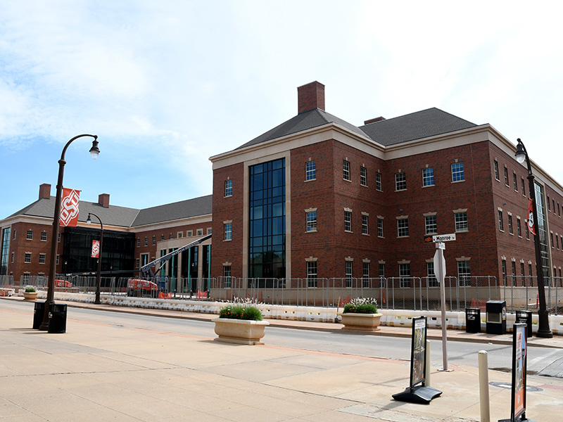 View of new building from south side