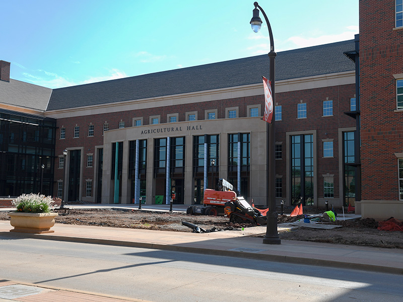 front of new building