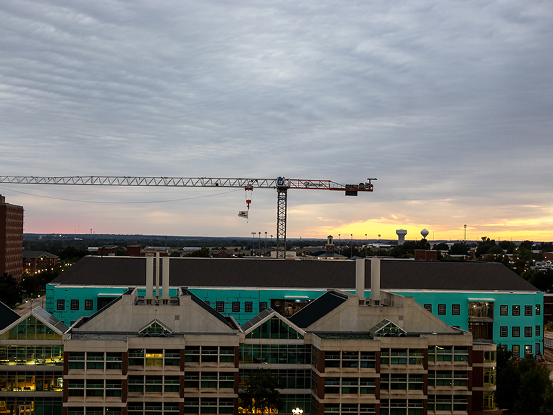 View of construction site from Boone Pickens Stadium