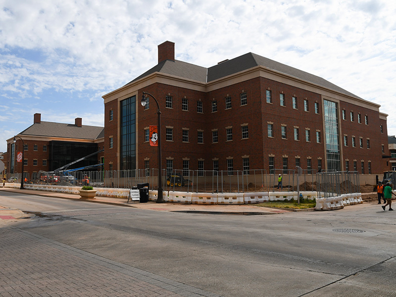 view of the new building from the southwest side