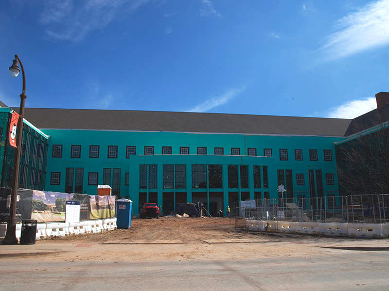 View of the exterior windows in the main entrance