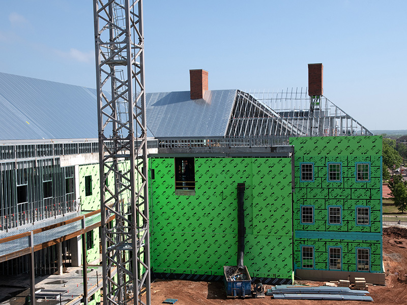 Roof and brick on chimney