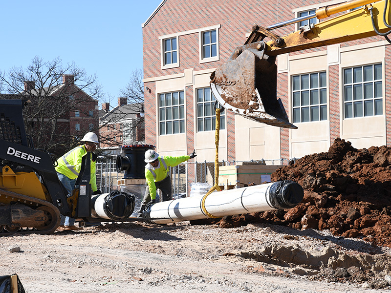 Lifting chilled water line for installation