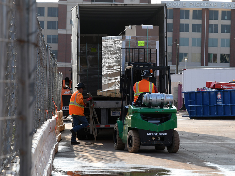 Unloading furniture off truck