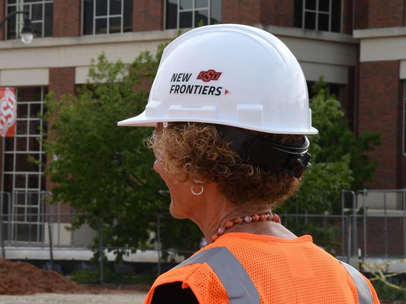 Kayleen Ferguson with New Frontiers hard hat