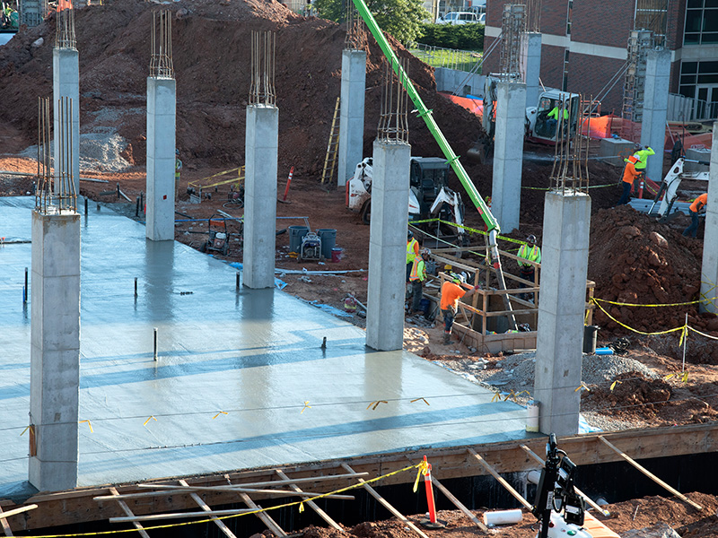 pouring concrete foundation
