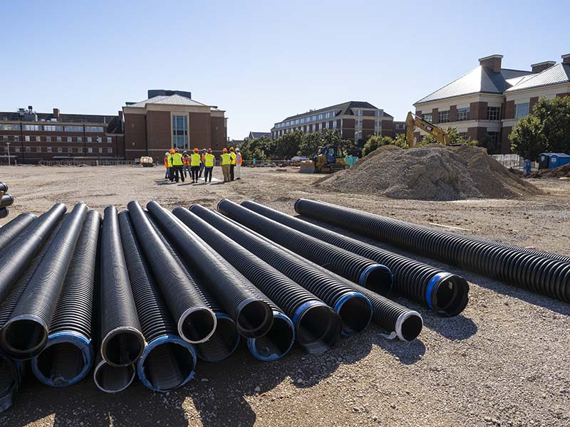 OSU group touring the construction site