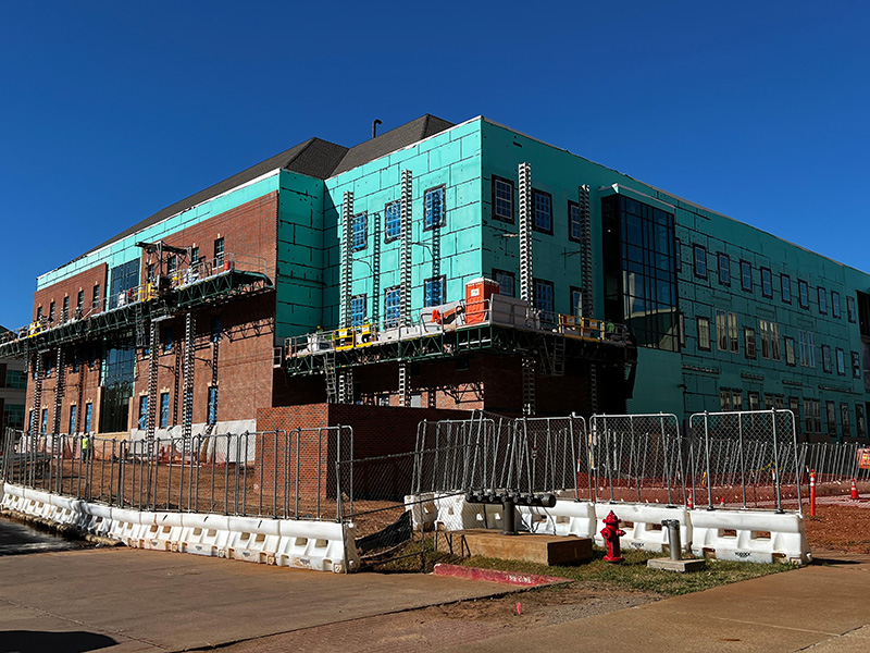 South and east sides of the building