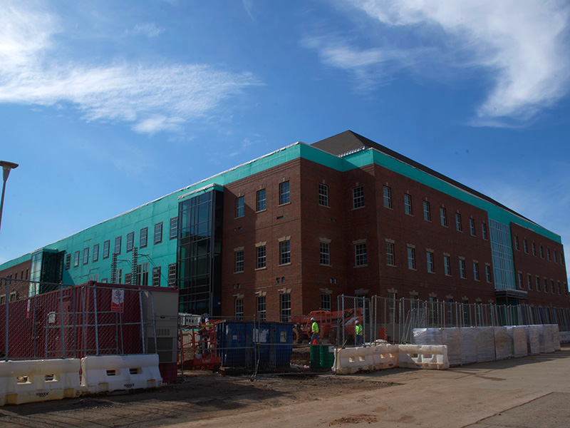 Northeast side of the building