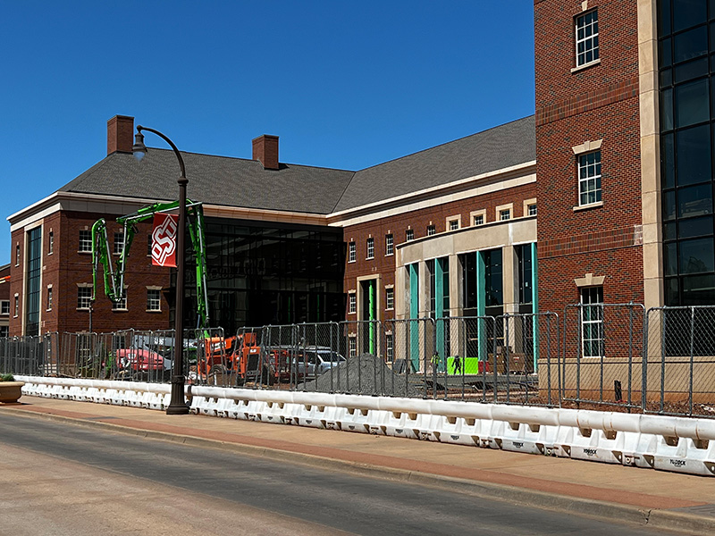 Pouring concrete for front patio