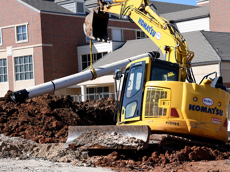 Lifting chilled water line for installation
