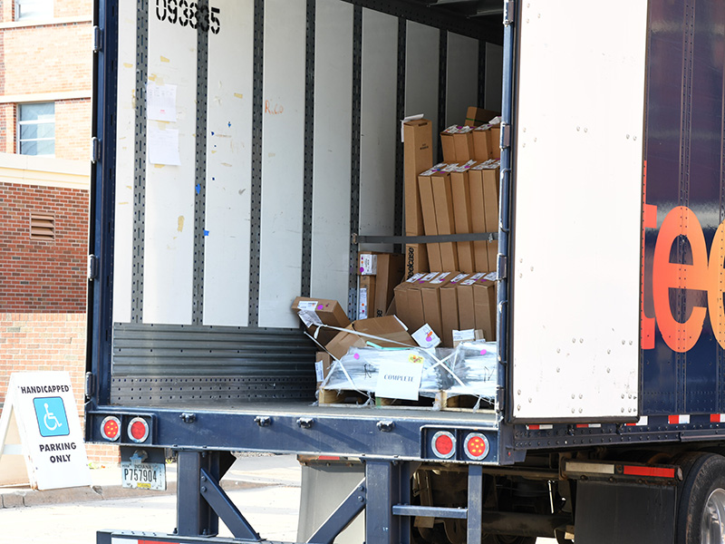 Truck with furniture delivery