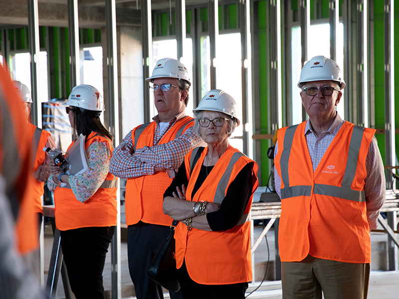 Participants on construction tour