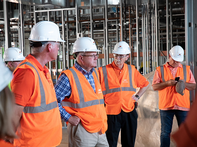 Participants on the construction tour