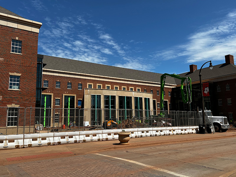 Pouring concrete for front patio