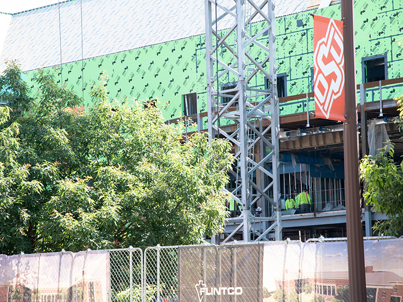 Work on front entrance