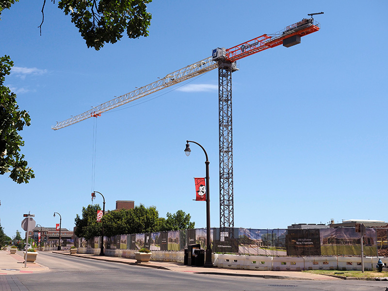 fully erected crane
