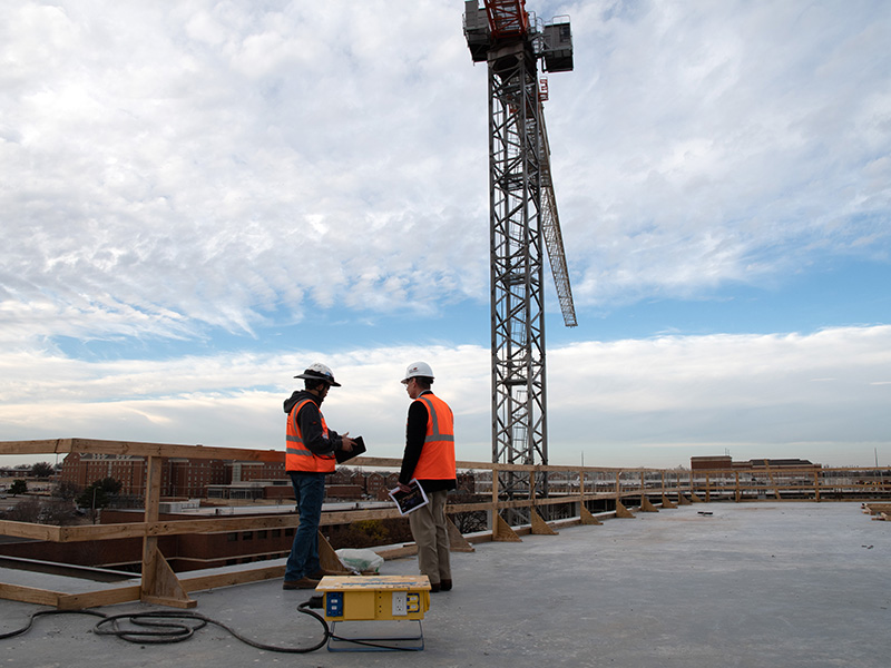 View from the roof of the new building on the construction site