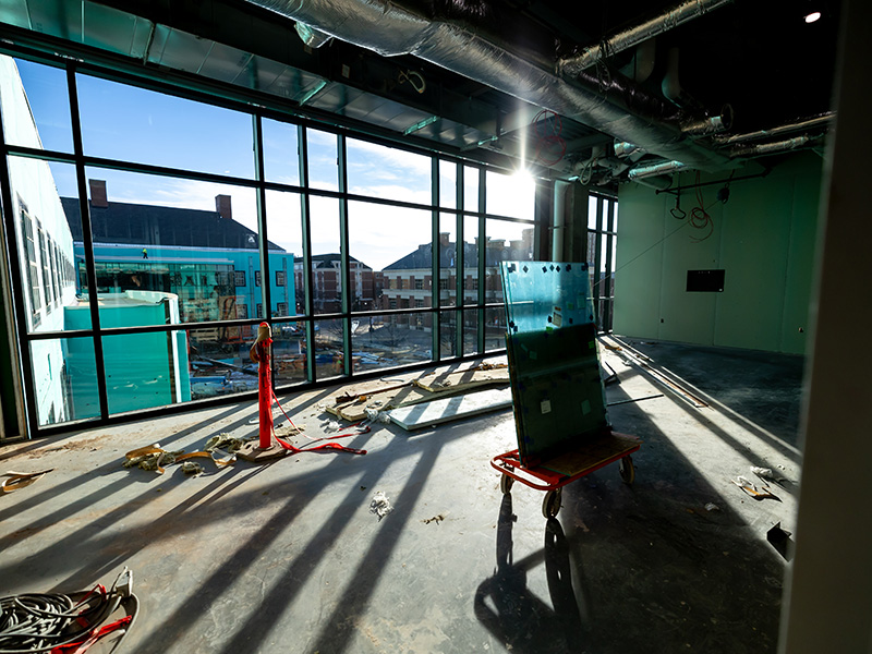 Interior space looking out the window