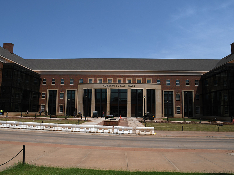 View of front entry of new building