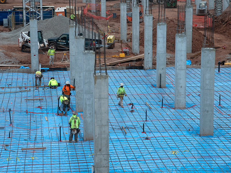 Preparing for concrete foundation