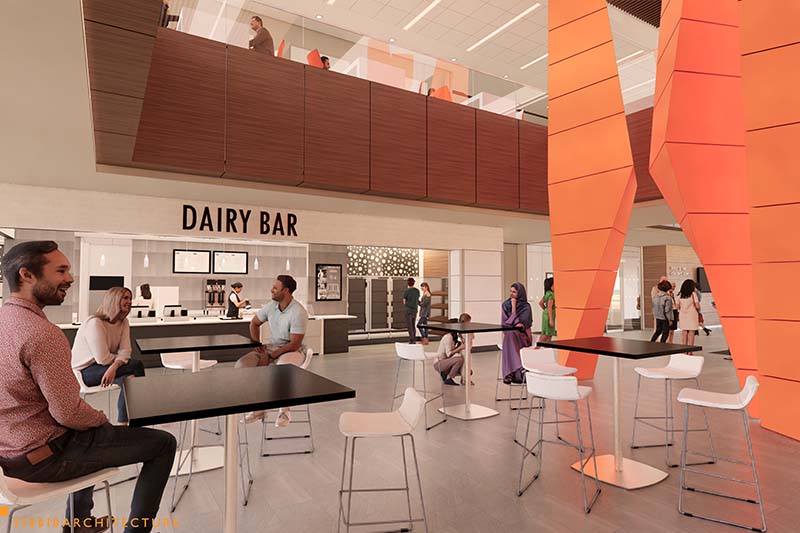 Interior Rendering of Dairy Bar and Monolith